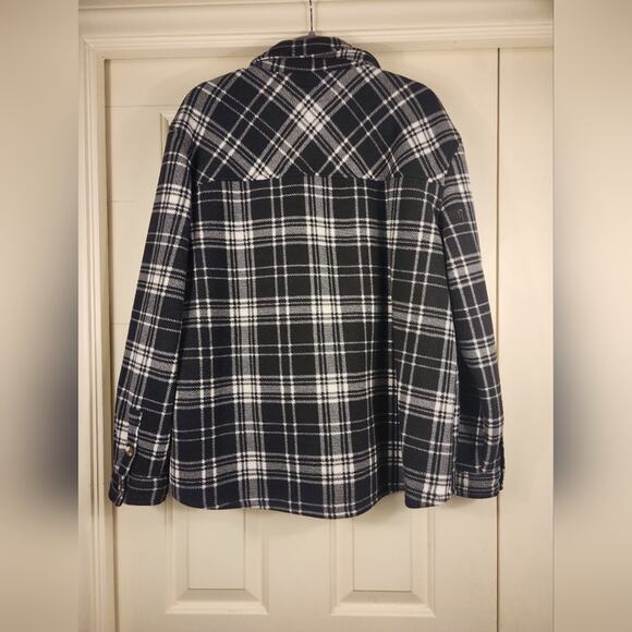 Sage Shacket Womens XL Flannel Plaid Super Plush Sherpa Lined Fleece cabincore - Picture 7 of 10
